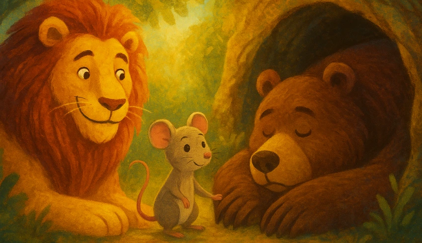 The Lion, The Mouse, and The Sleepy Bear | Video Stories